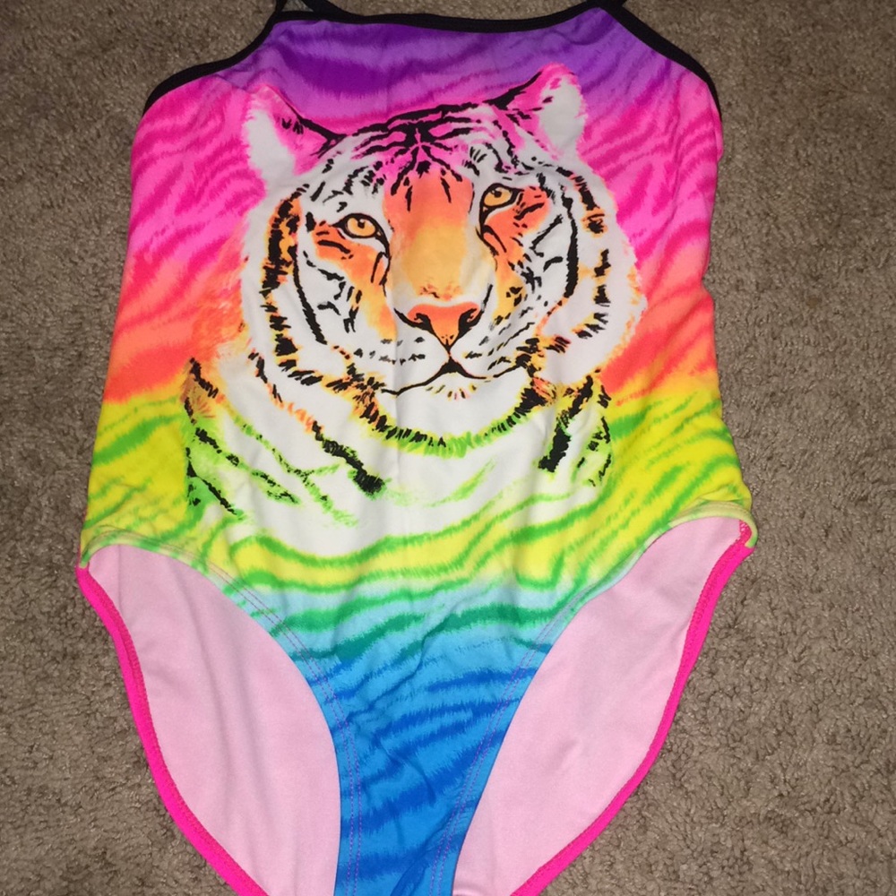 Tiger one piece bathing suit.